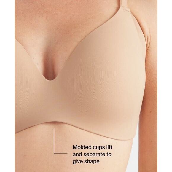 Knix Wing Woman Contour Bra Size 40B Warm Sand Wireless T Shirt Adjustable NWT - Picture 15 of 16